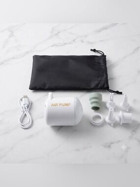 Deyouzeng Portable Rechargeable Mini Air Pump and Camping Light with 5 nozzles